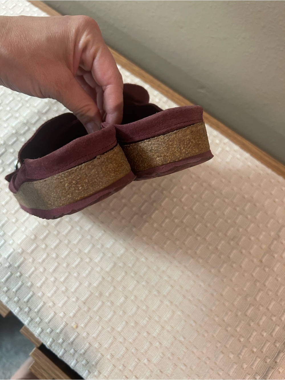 Birkenstock Buckley Clogs Size 38 Maroon Suede - Picture 3 of 7